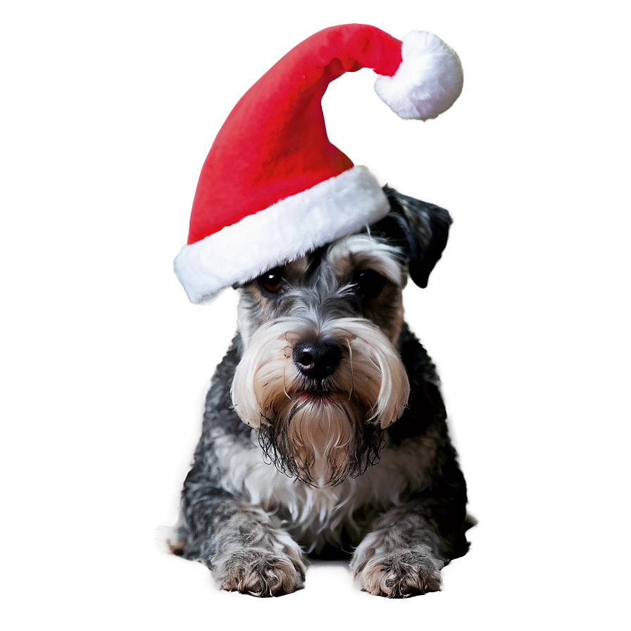 Schnauzer With Santa Hat Png 64