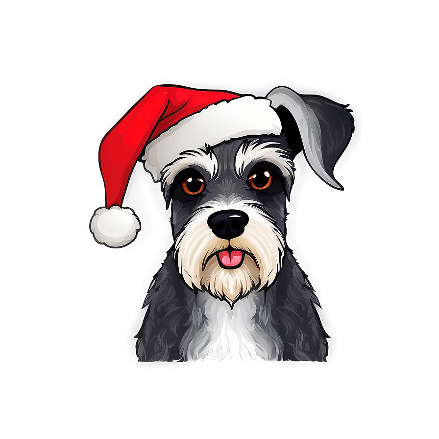 Schnauzer With Santa Hat Png Ive40