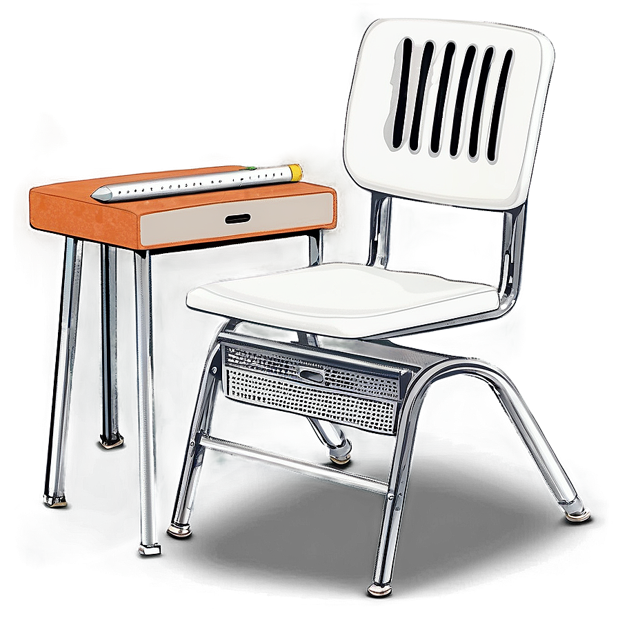 School Chair With Writing Pad Png 52