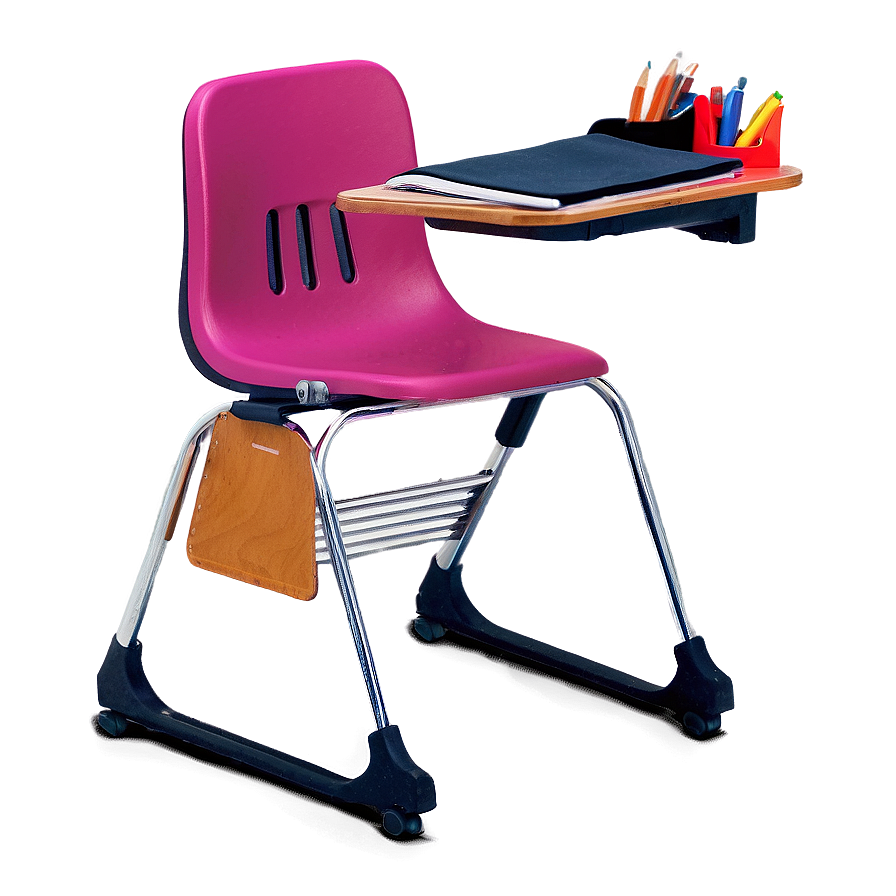 School Chair With Writing Pad Png Fyf34