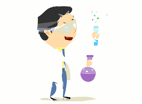 Scientist Character Holding Test Tubes