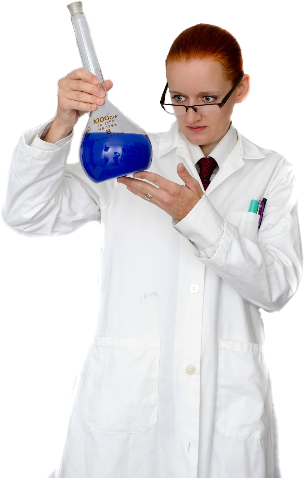 Scientist With Blue Chemical