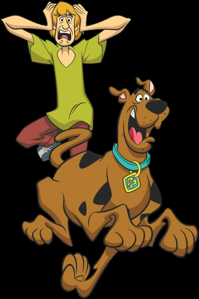 Scooby Dooand Shaggy Frightened