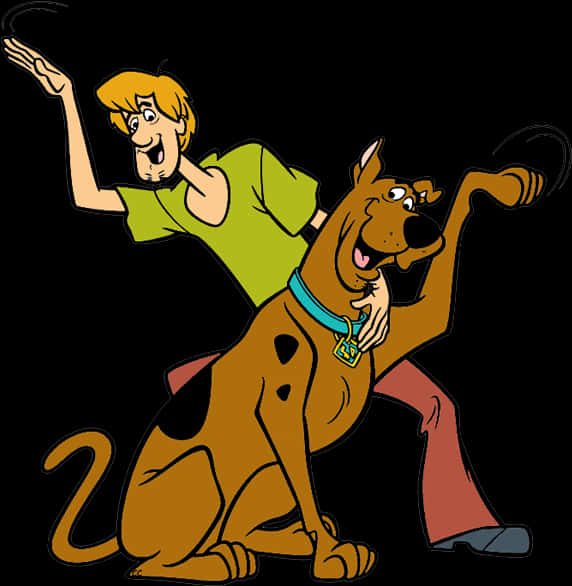 Scooby Dooand Shaggy Frightened