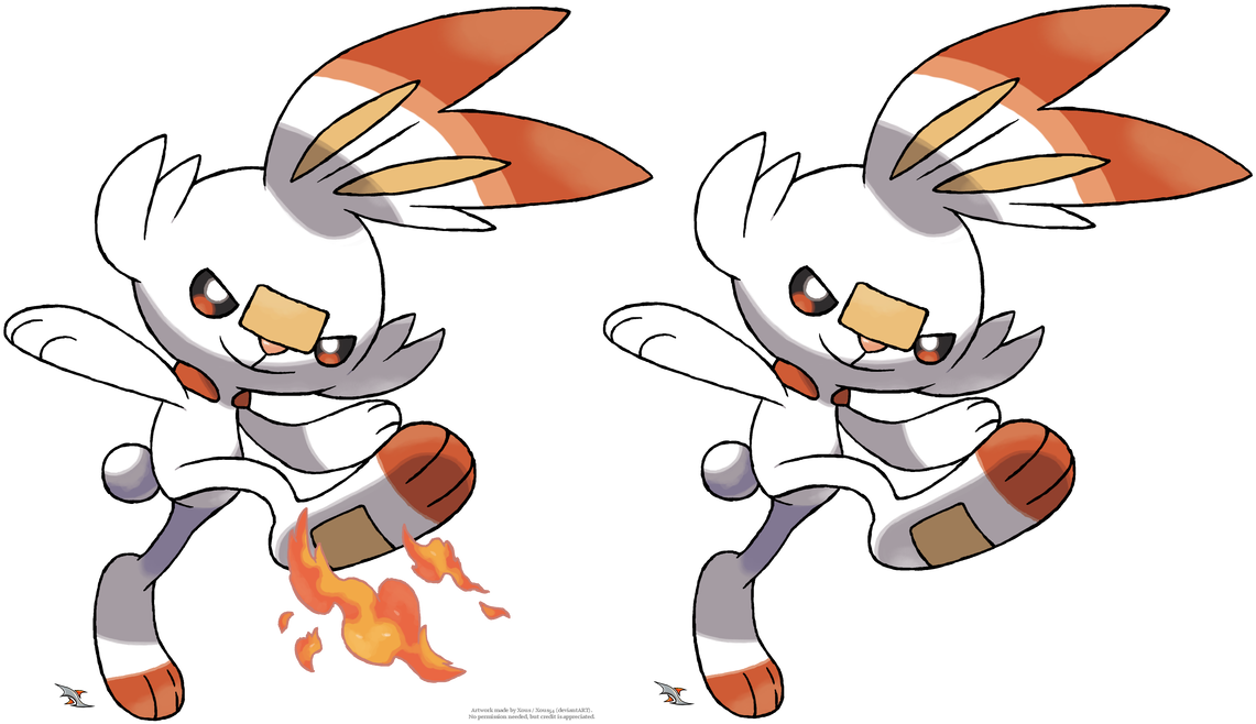 Scorbunny Pokemon Dual Pose