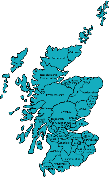 Scotland Administrative Counties Map