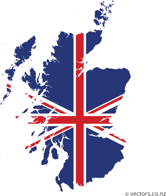 Scotland U K Union Jack Overlay Map