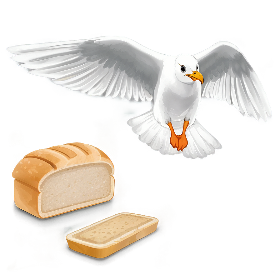 Seagull With Bread Png 82