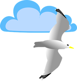 Seagulland Cloud Vector