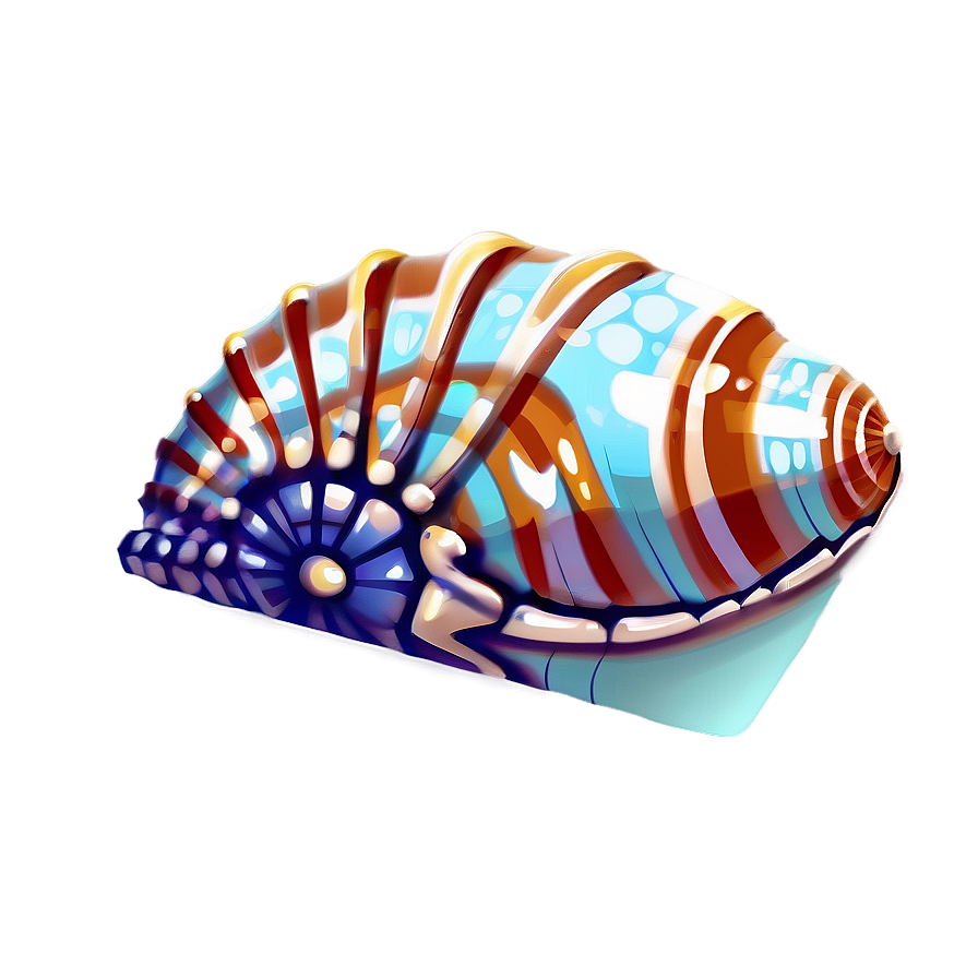 Seashell With Sea Waves Png Qbu56