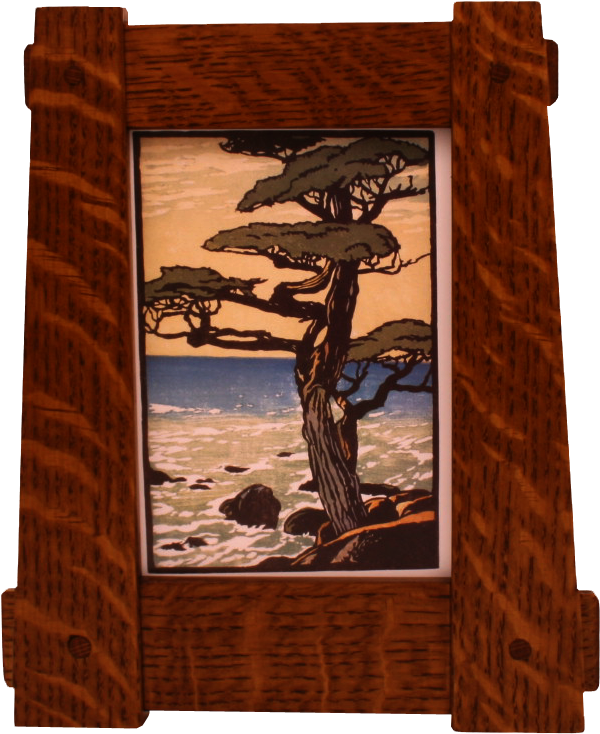 Seaside_ Tree_ Artwork_in_ Wooden_ Frame