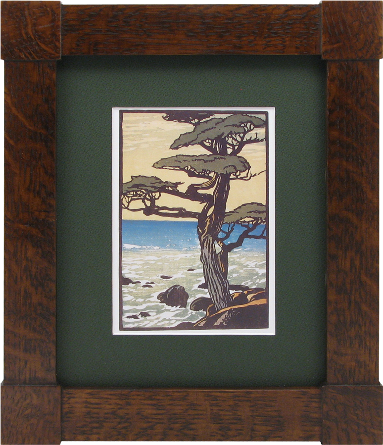 Seaside_ Tree_ Artwork_in_ Wooden_ Frame