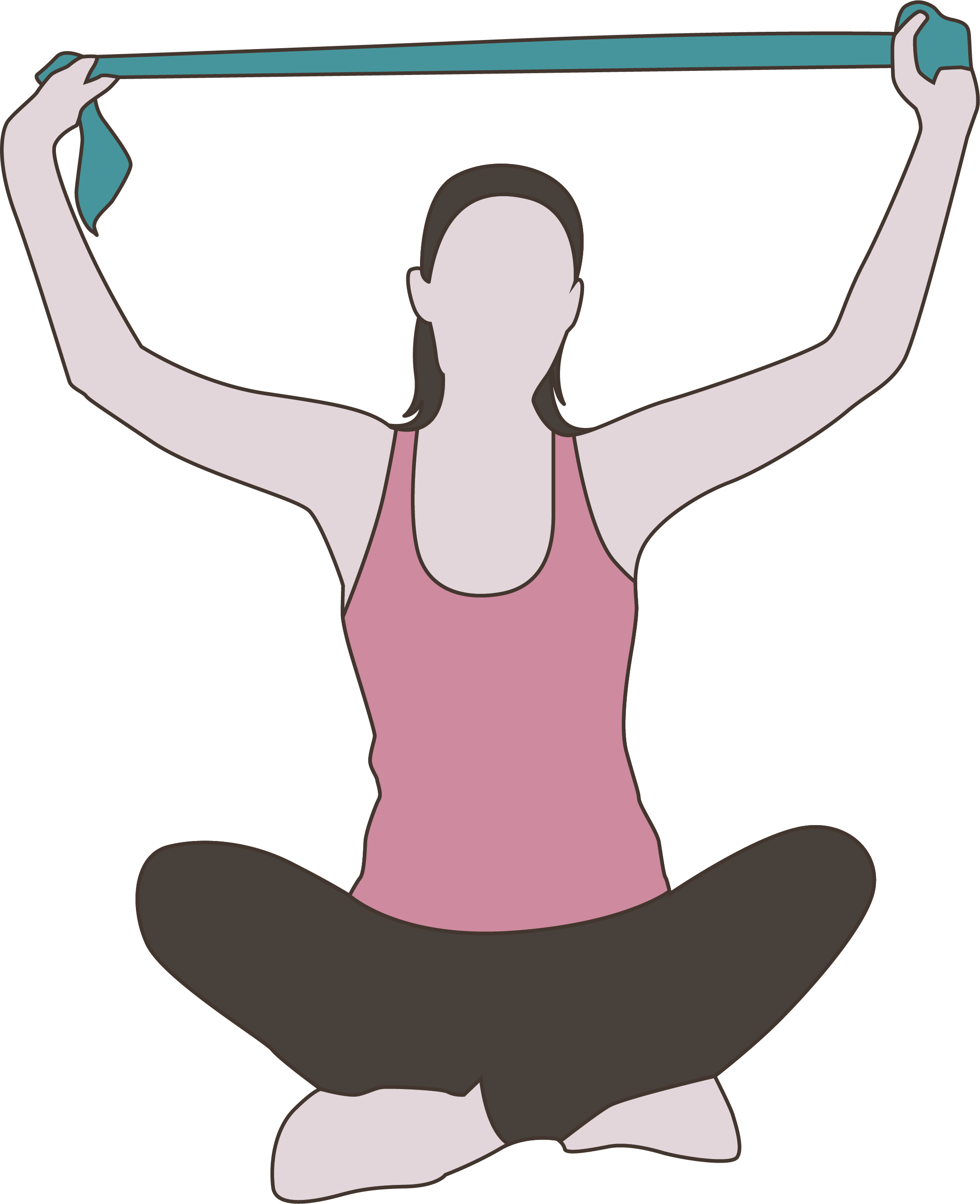 Seated Stretchwith Towel Illustration