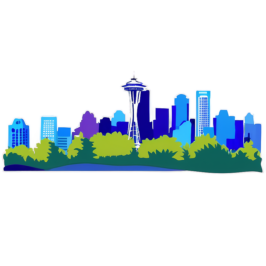 Seattle Cityscape Outline Png 06252024