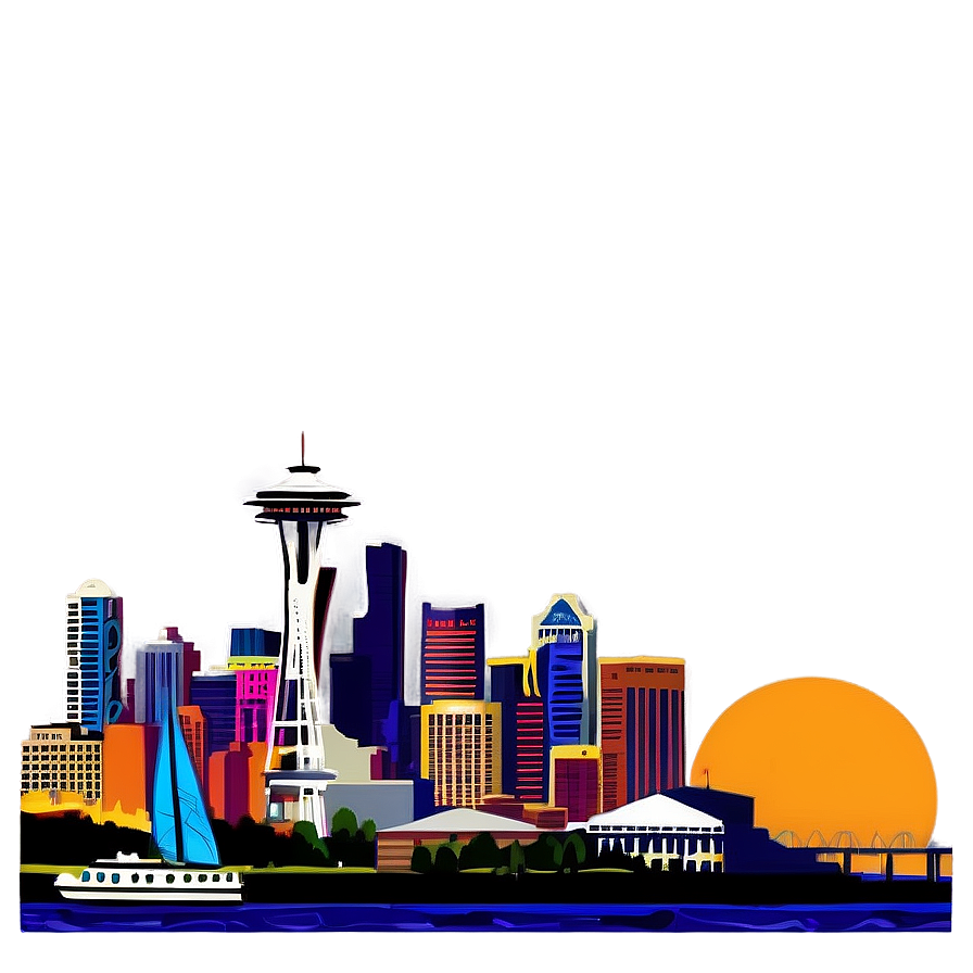 Seattle Skyline Panorama Png Jfj59