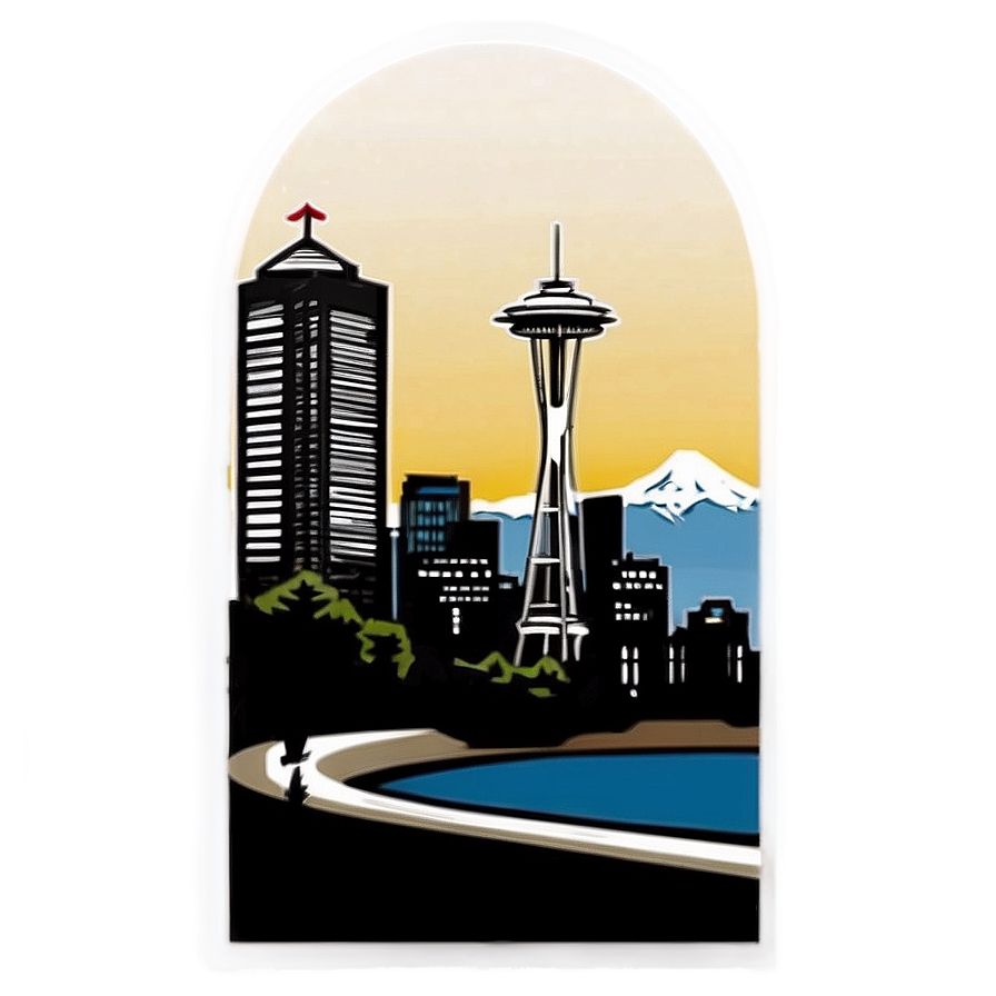 Seattle Skyline Silhouette Png Vwx74