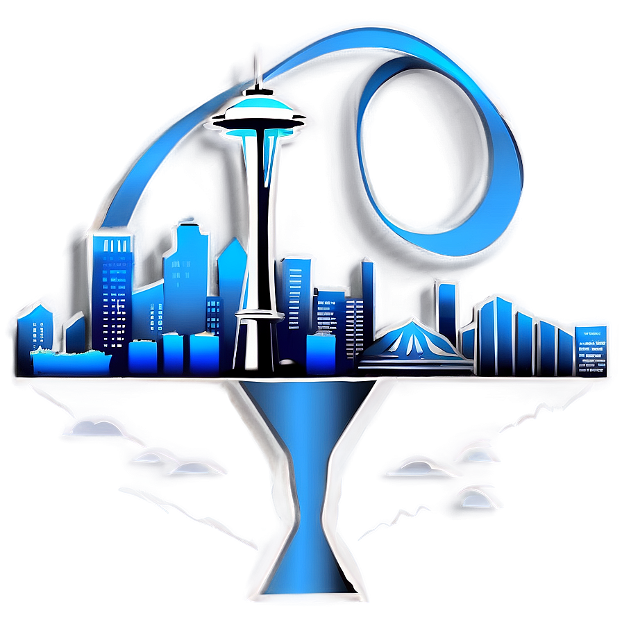 Seattle Skyline With Mountains Background Png 06252024