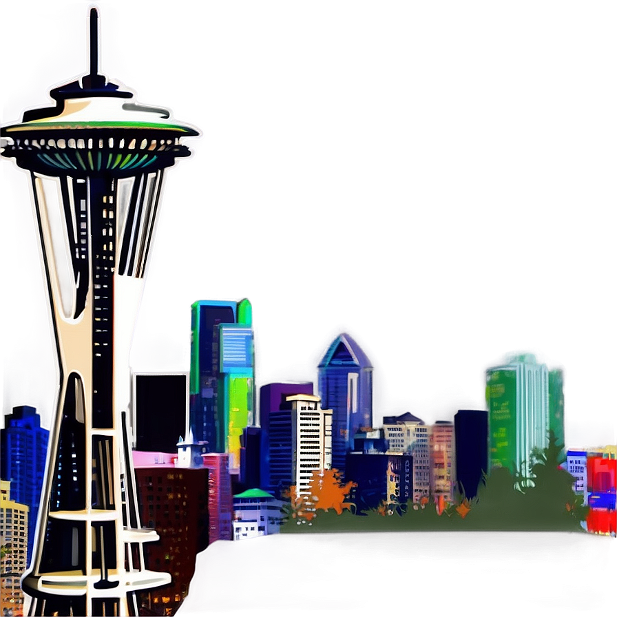 Seattle Skyline With Space Needle Png Aef