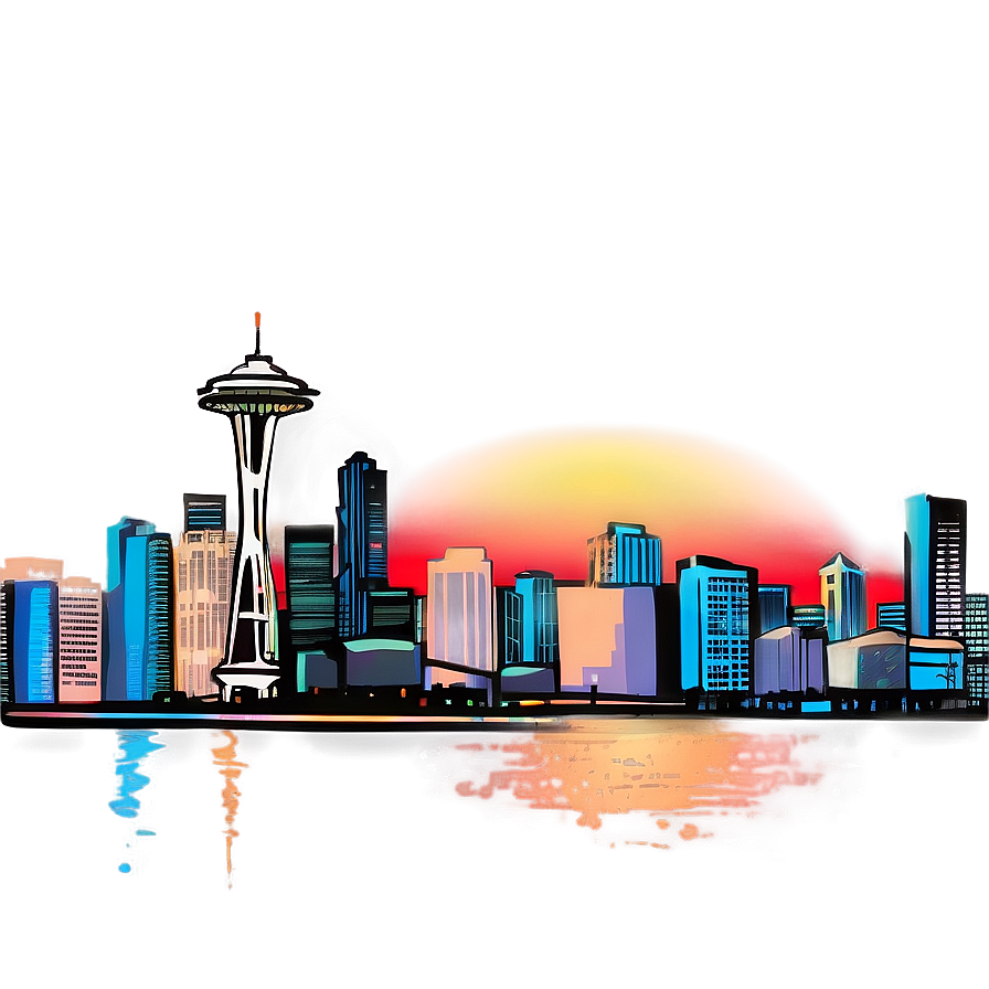 Seattle Urban Skyline Sketch Png 06252024