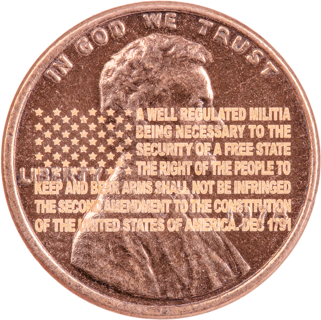 Second Amendment Engraved Penny