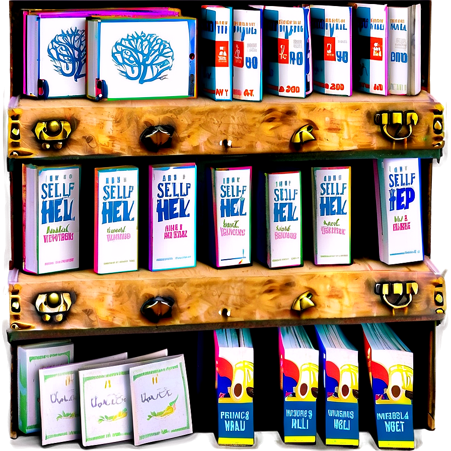 Self-help Books Shelf Png Wfc48