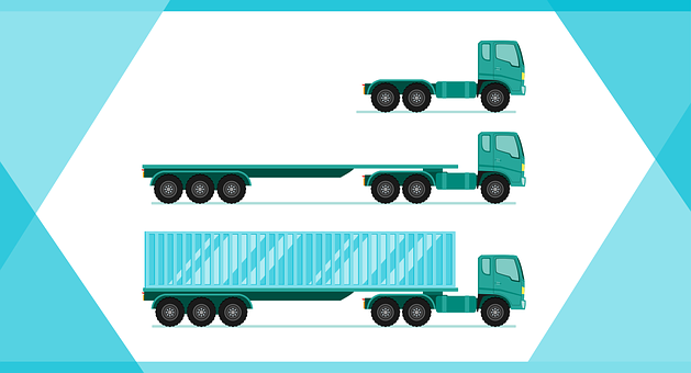 Semi Truck Flatbedand Container Vector