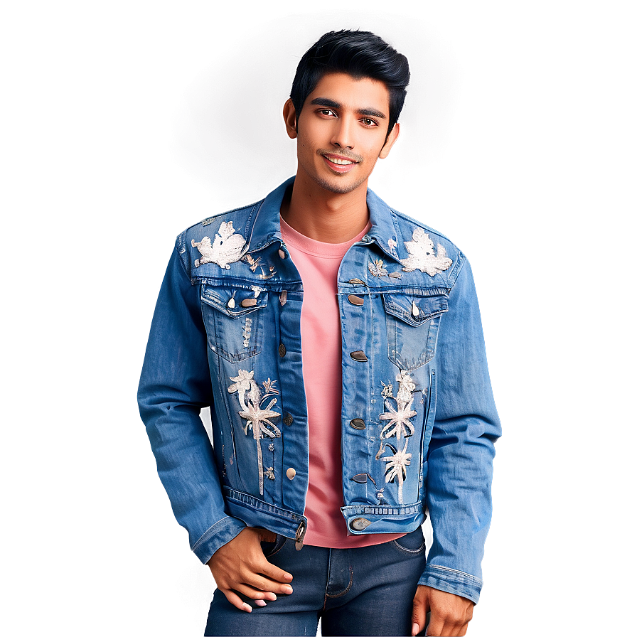 Sequin Denim Jacket Png 06132024