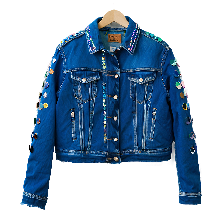 Sequin Denim Jacket Png 14