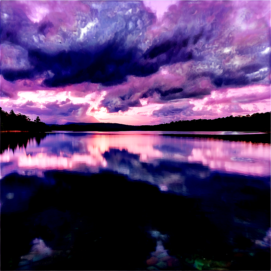 Serene Cloudy Lake Png 29