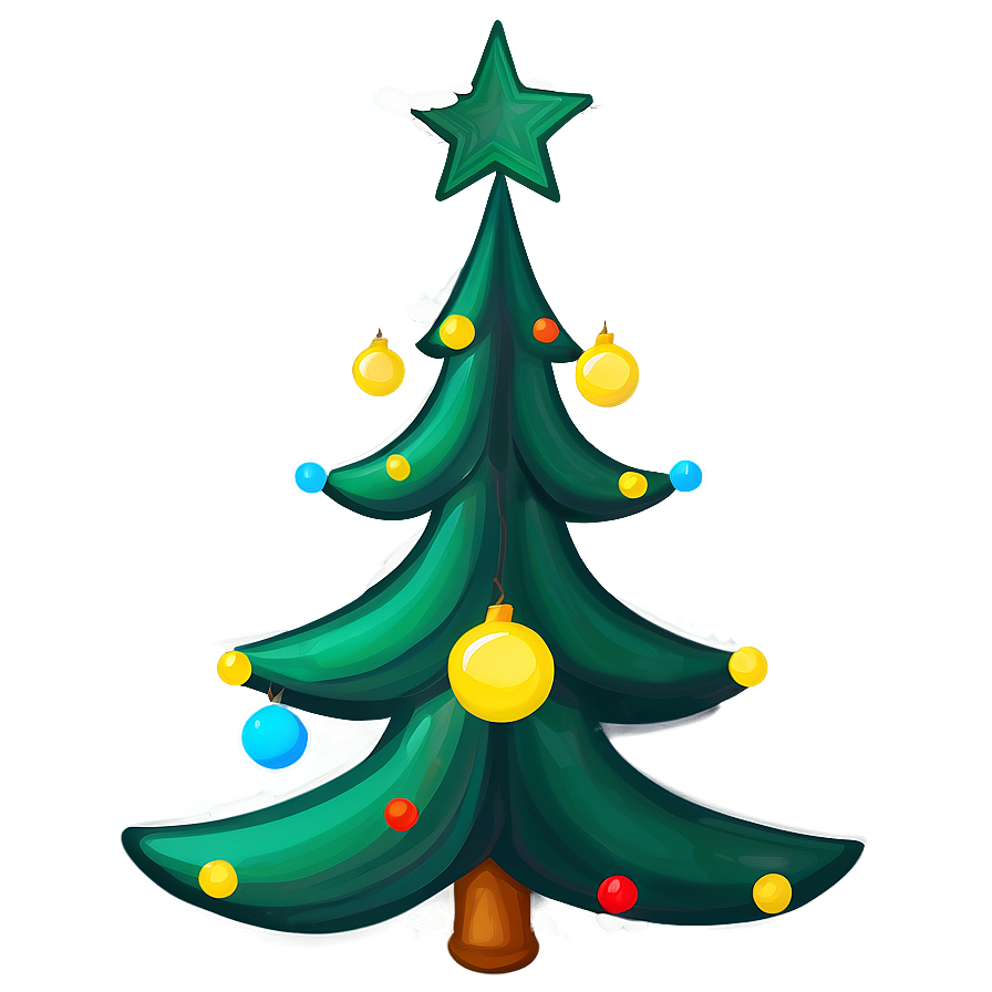 Serene Cute Christmas Tree Graphic Png Rfd