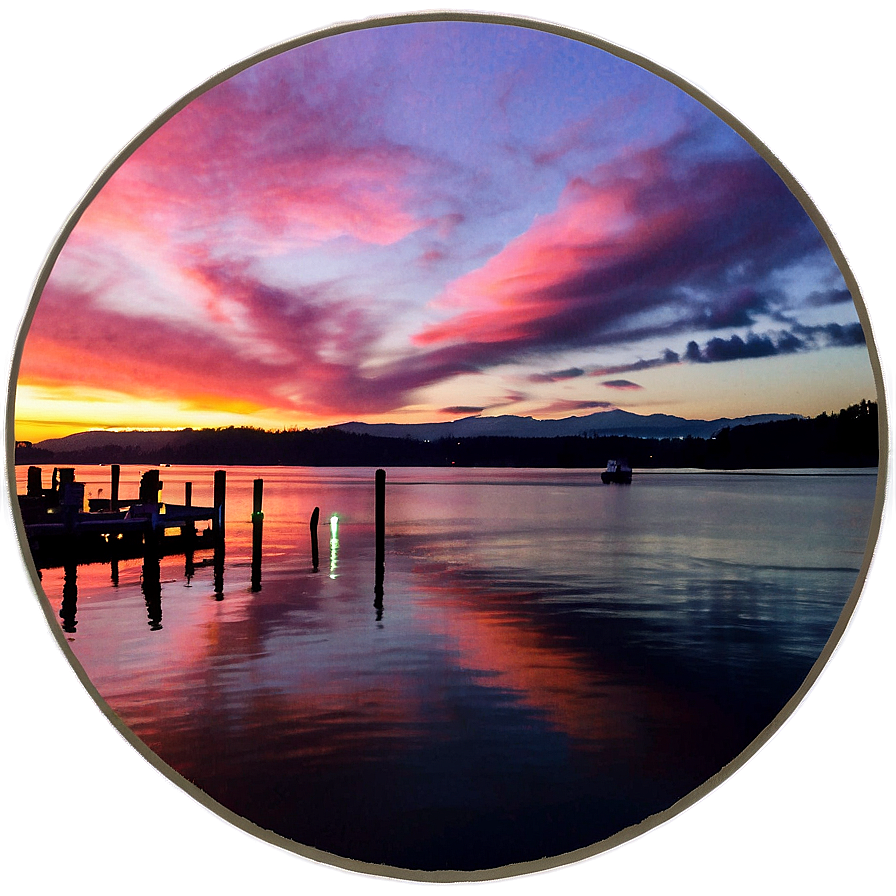 Serene Puget Sound Sunset Png Pee87