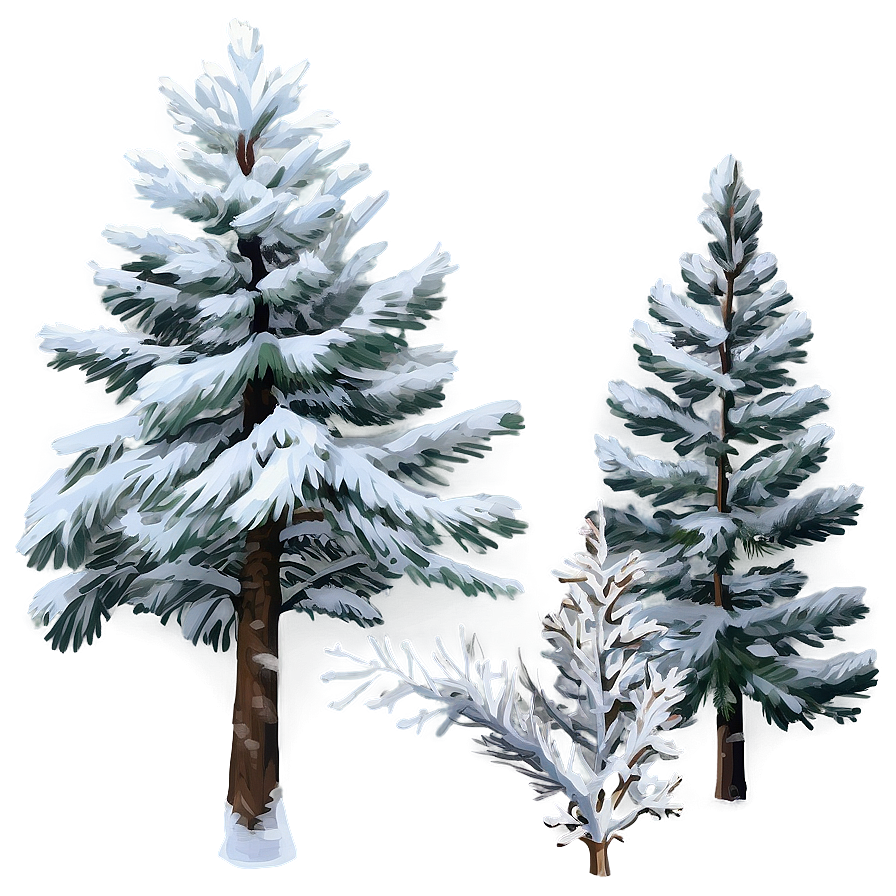 Serene Snowy Pine Tree Png Fky