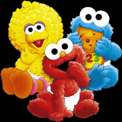 Sesame Street Characters Elmo Big Bird Cookie Monster