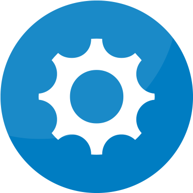 Settings Gear Icon Blue Background