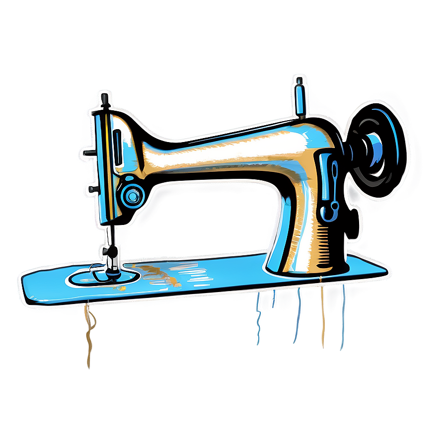 Sewing Machine With Fabric Png 05252024