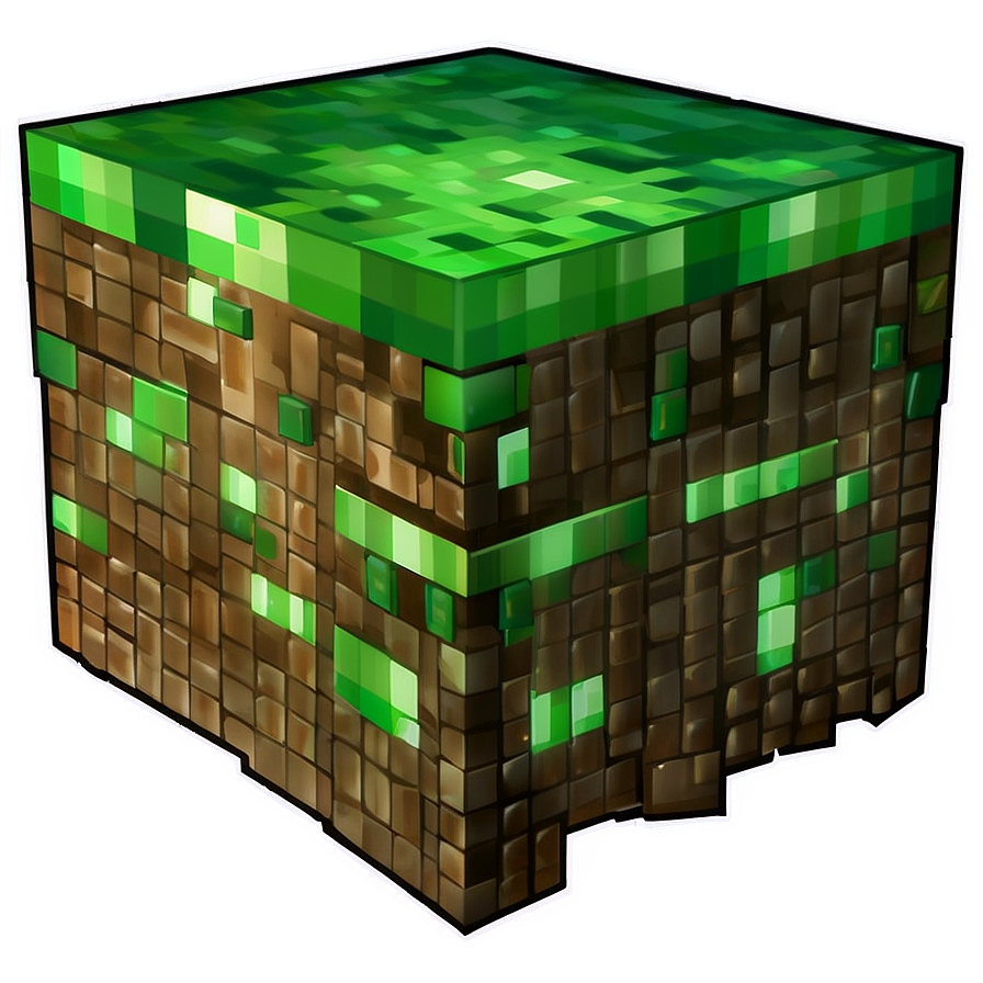 Shaded Minecraft Grass Block Png 05252024