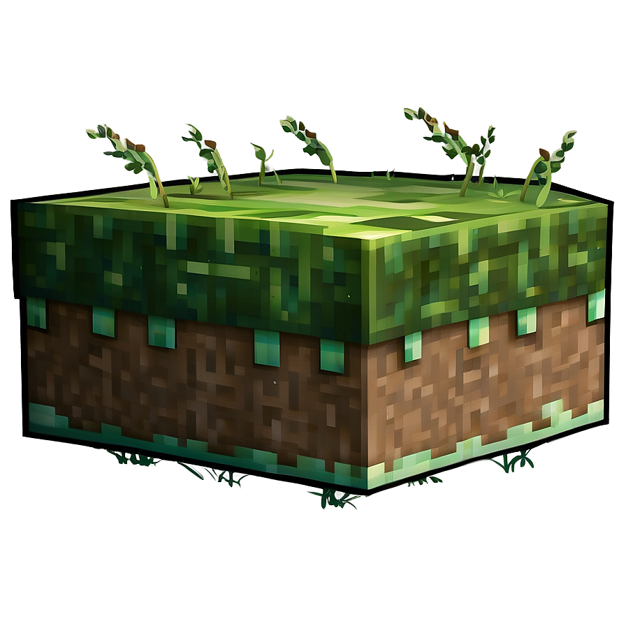 Shaded Minecraft Grass Block Png 73