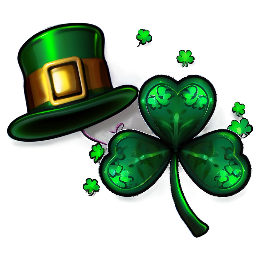 Shamrock And Leprechaun Hat Png 05242024