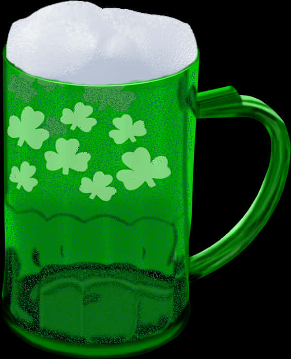 Shamrock Decorated Green Beer Mug