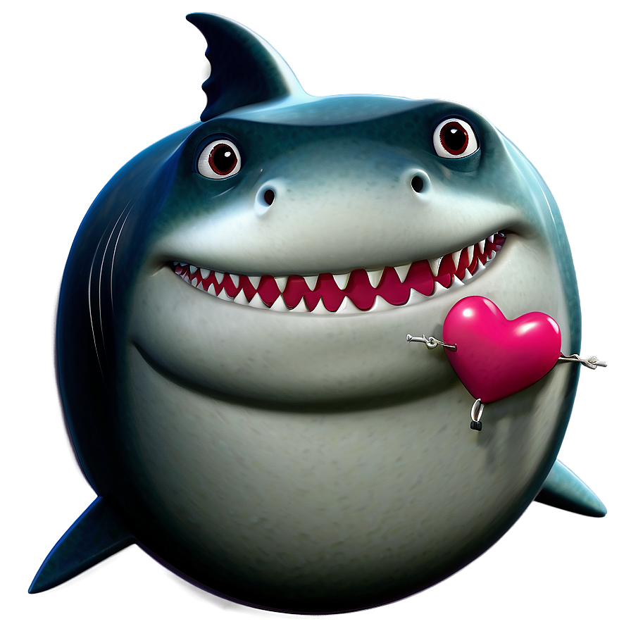 Shark Cartoon In Love Png Aux