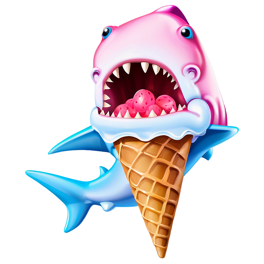 Shark Cartoon With Ice Cream Png 72