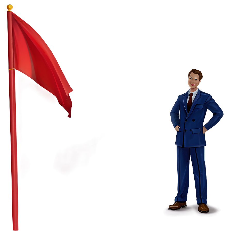 Sharp Red Flag Perspective Png Uly66