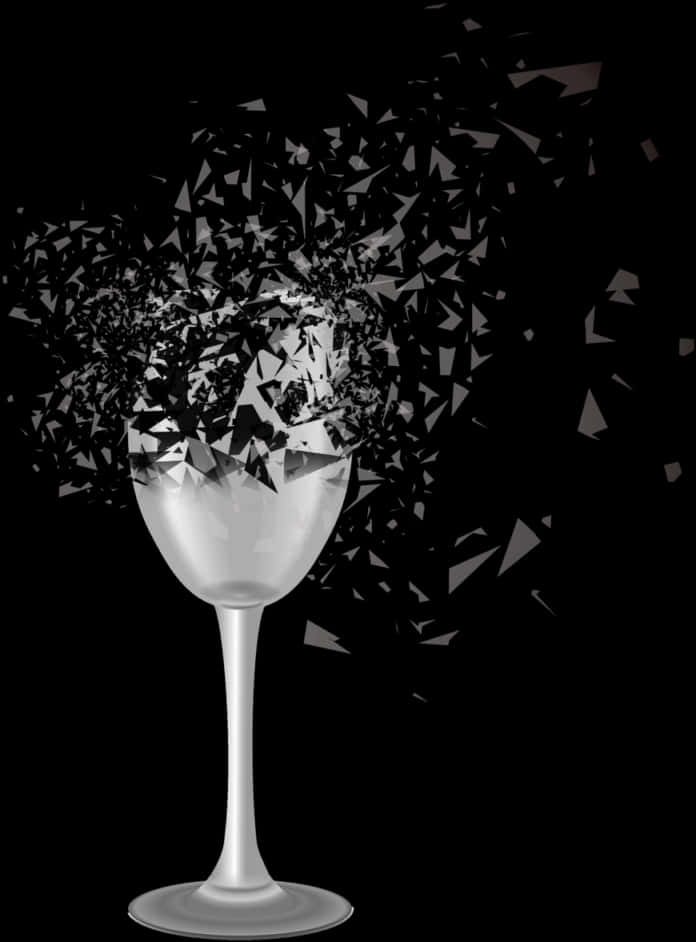 Shattered Wine Glass Illustration