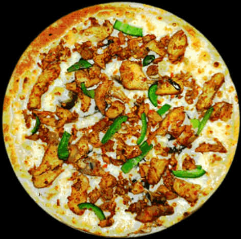 Shawarma Flavored Pizza Top View