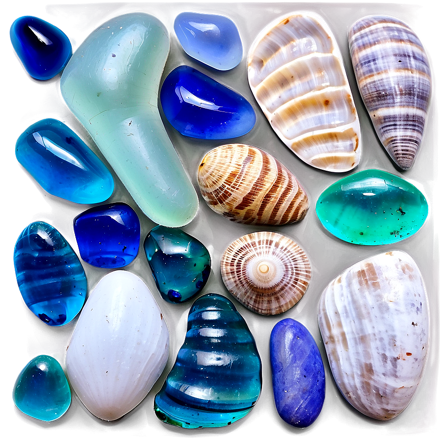 Shell Among Sea Glass Png Qxh73