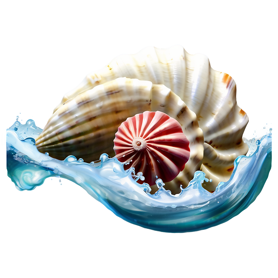 Shells In Ocean Waves Png Hwm