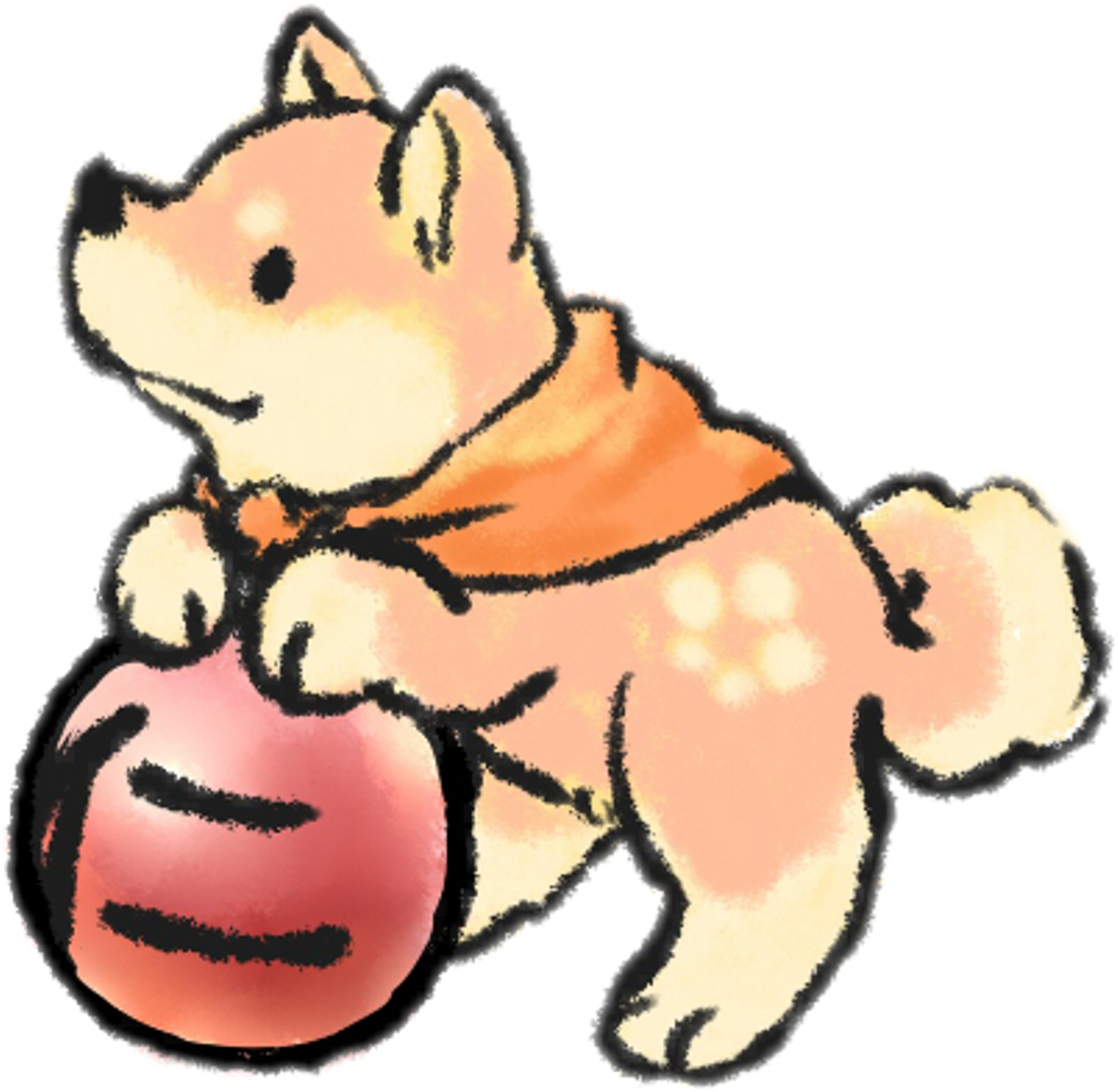 Shiba Inu Playing With Ball.png