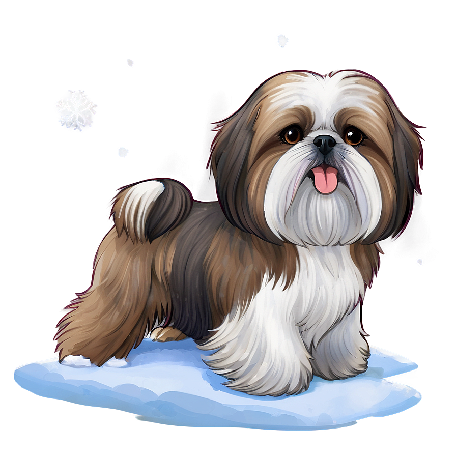 Shih Tzu In Snow Png 06242024