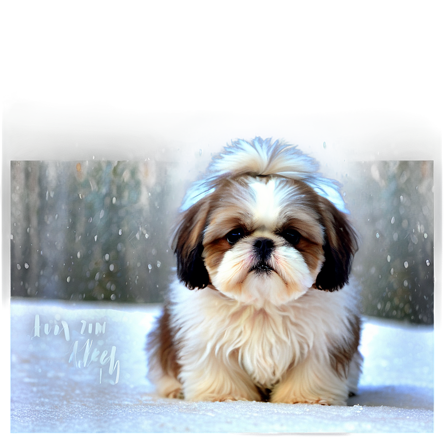 Shih Tzu In Snow Png Xlt16