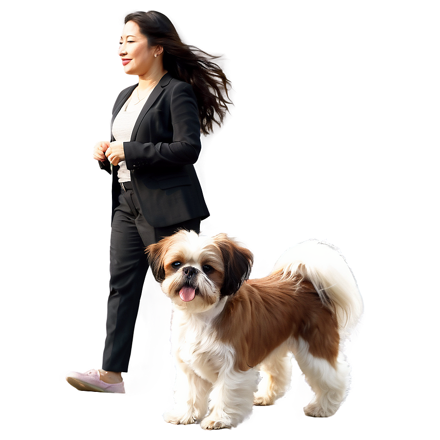 Shih Tzu On Walk Png 7